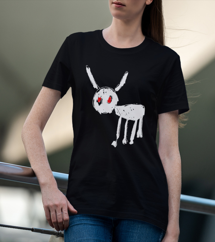 Drake For All The Dogs White Sketch Red Eyes T-Shirt