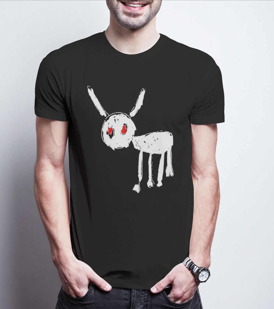 Drake For All The Dogs White Sketch Red Eyes T-Shirt
