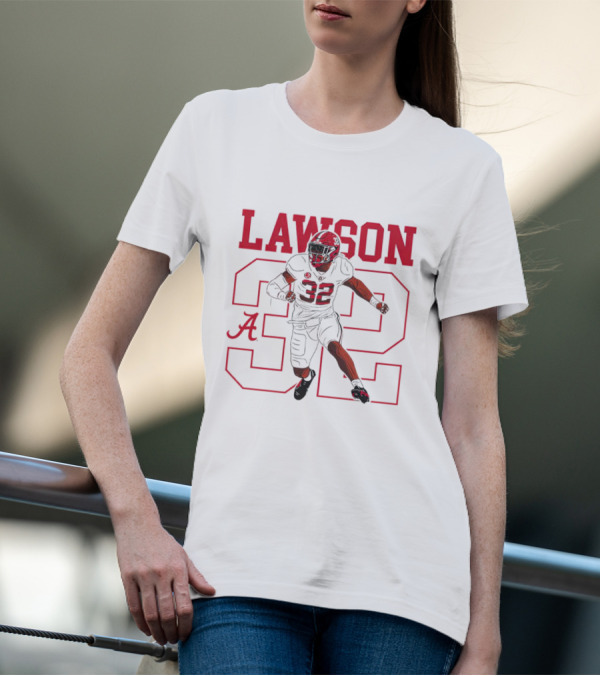 Lawson 32 Alabama Crimson Tide Football Caricature T-Shirt