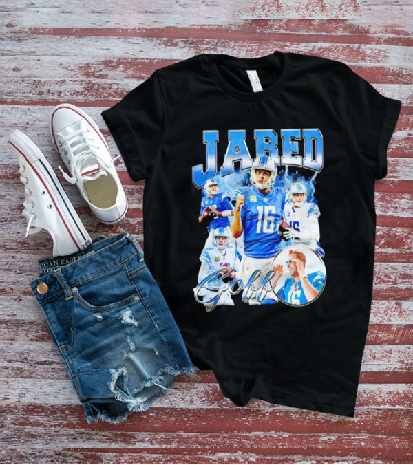 Jared Goff Detroit Lions Quarterback Football Action Montage T-Shirt