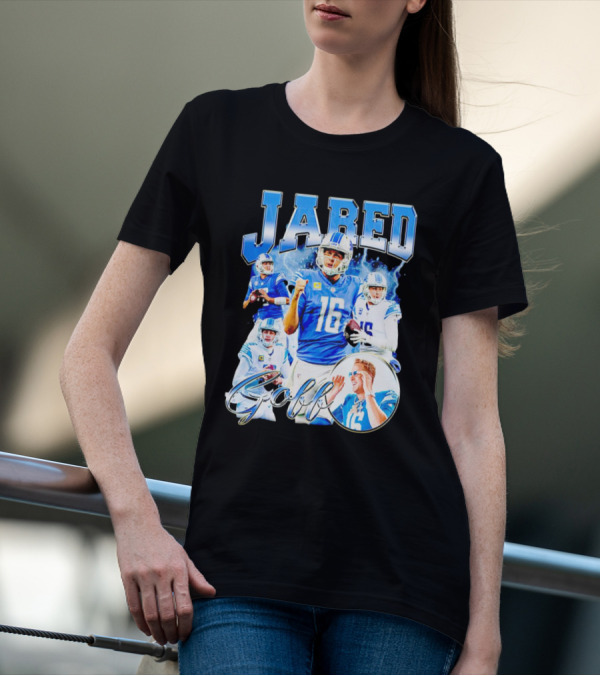 Jared Goff Detroit Lions Quarterback Football Action Montage T-Shirt