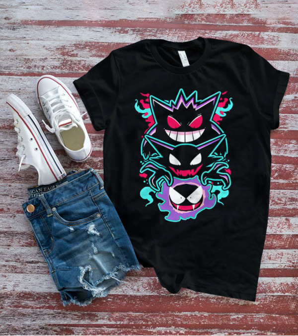 Pokemon Gengar Haunter Gastly Ghostly Trio T-Shirt