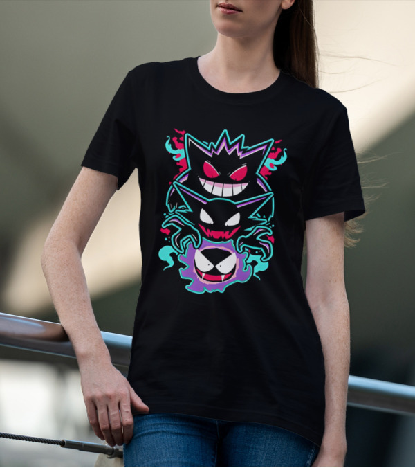 Pokemon Gengar Haunter Gastly Ghostly Trio T-Shirt