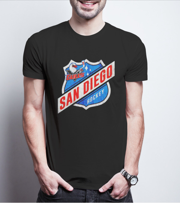 San Diego Gulls Hockey Team Shield Emblem T-Shirt