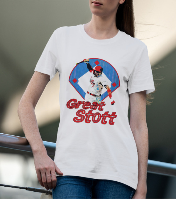 Great Stott Philadelphia Phillies Bat Spike T-Shirt