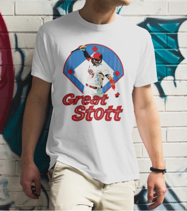 Great Stott Philadelphia Phillies Bat Spike T-Shirt