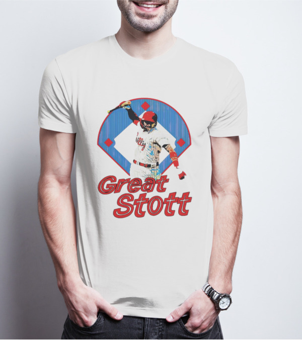 Great Stott Philadelphia Phillies Bat Spike T-Shirt