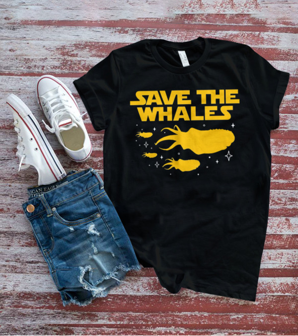 Save The Whales I Mean Purrgil Star Wars Parody Yellow Space Creatures T-Shirt