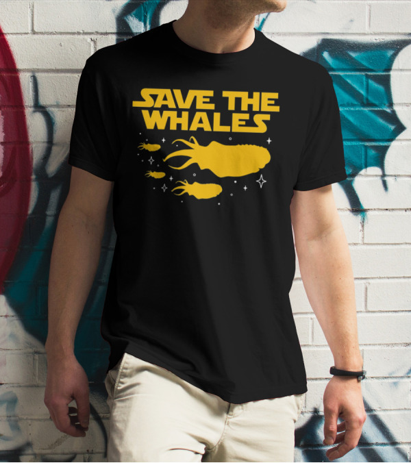 Save The Whales I Mean Purrgil Star Wars Parody Yellow Space Creatures T-Shirt