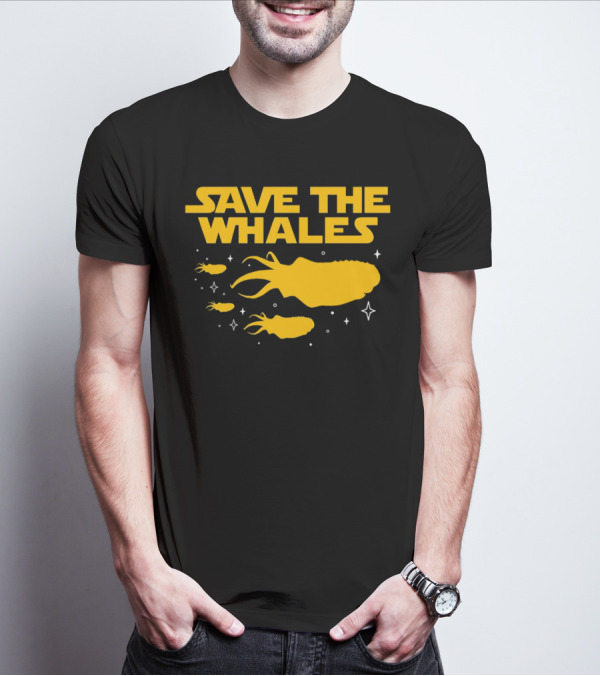 Save The Whales I Mean Purrgil Star Wars Parody Yellow Space Creatures T-Shirt
