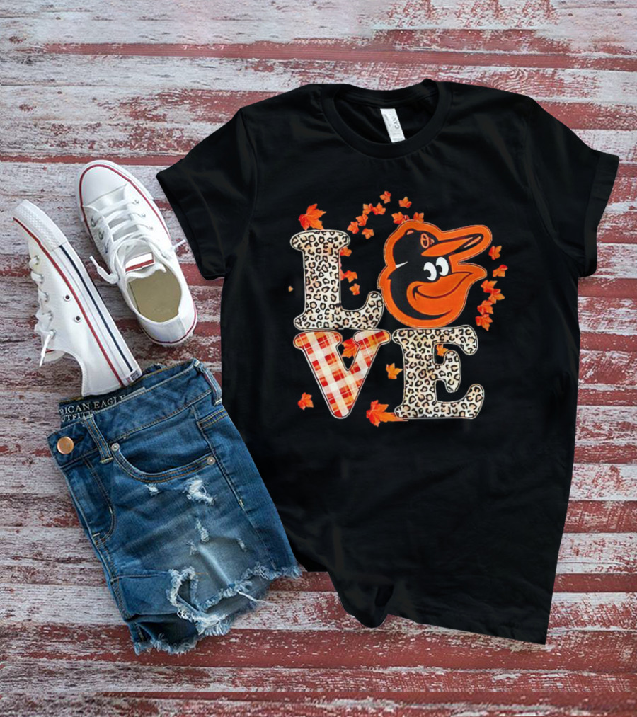Love Baltimore Orioles Fall Style With Leaves And Classic T-Shirt