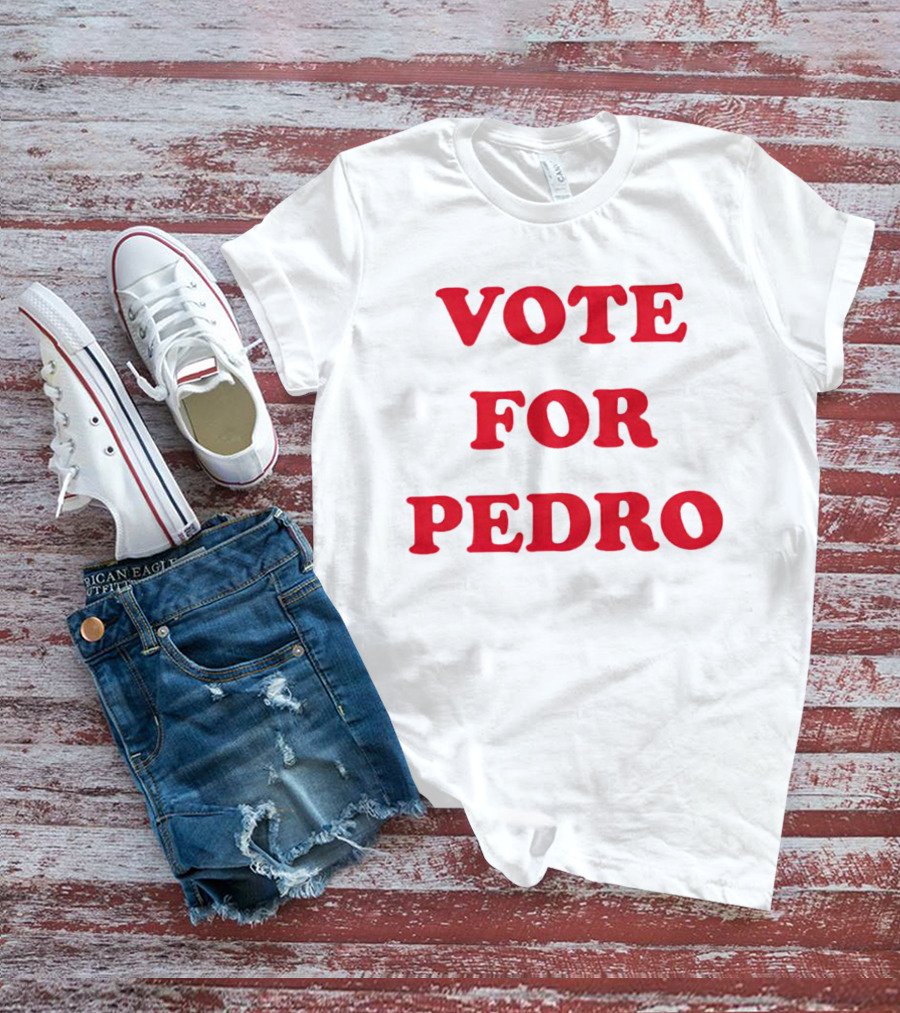 Napoleon Dynamite Vote For Pedro Black Shirt Classic Red Font T-Shirt