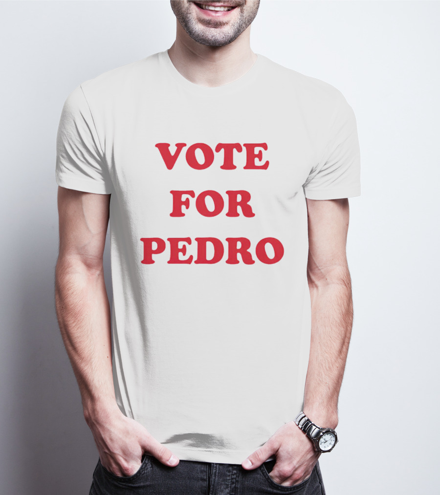 Napoleon Dynamite Vote For Pedro Black Shirt Classic Red Font T-Shirt