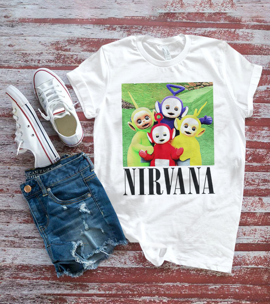 Nirvana Teletubbies Crossover Black T-Shirt