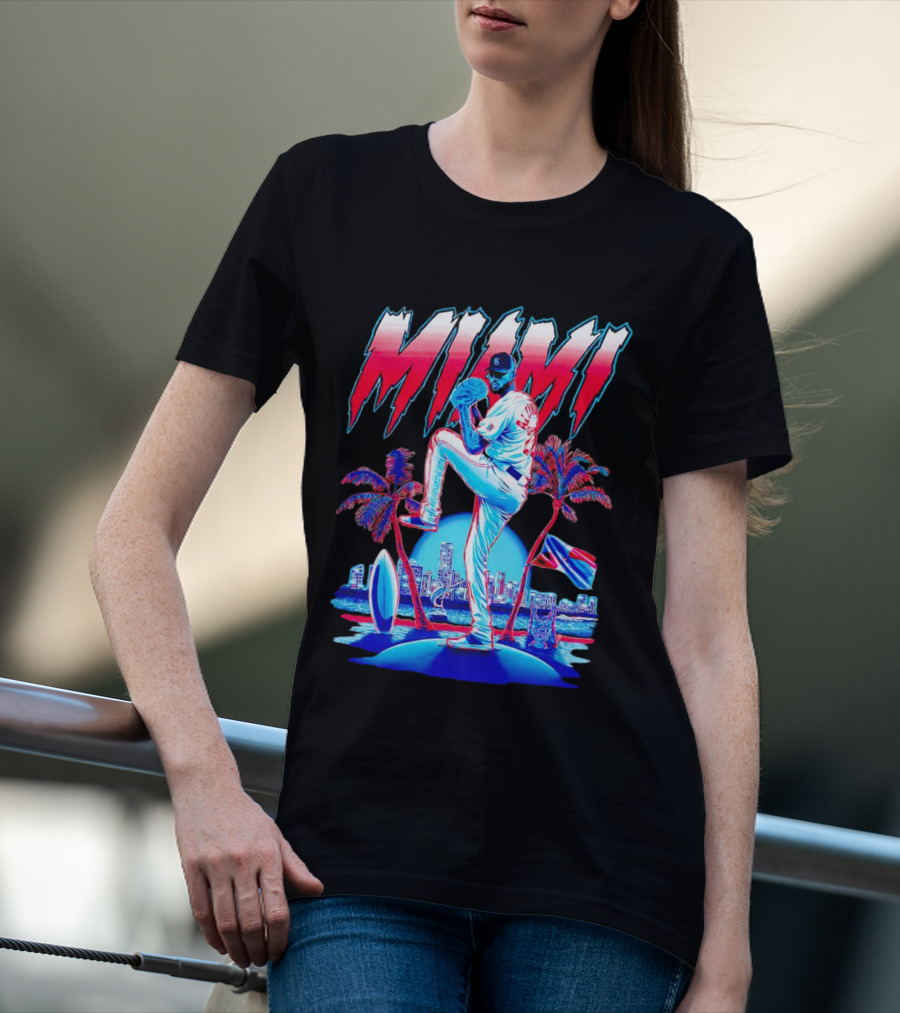 Miami Marlins Sandy Alcántara Cartoon Vintage T-Shirt