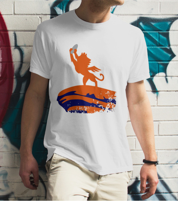 Fc Cincinnati King Of The Shield Orange Lion Crowned On Mound T-Shirt