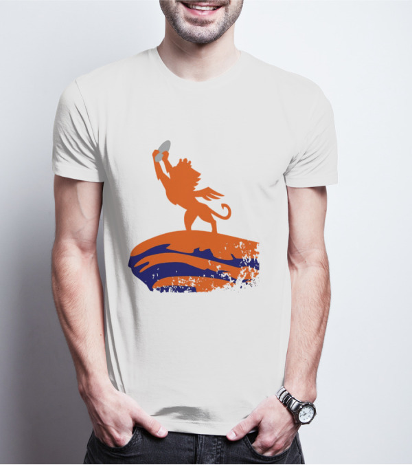 Fc Cincinnati King Of The Shield Orange Lion Crowned On Mound T-Shirt