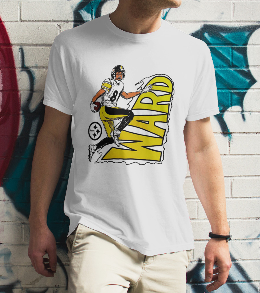 Hines Ward Pittsburgh Steelers Ward 86 Caricature Player NFL Football T-Shirt