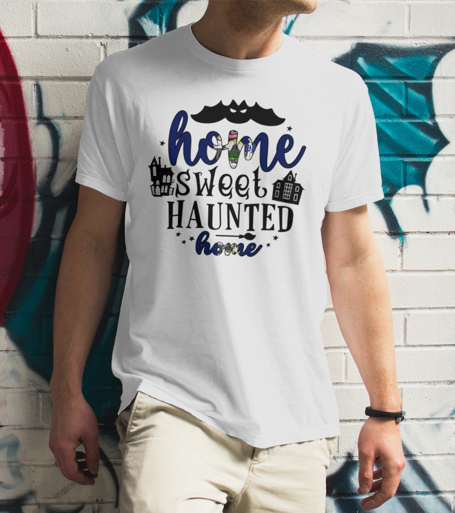 Home Sweet Haunted Home Halloween Maine Ghostly Houses T-Shirt