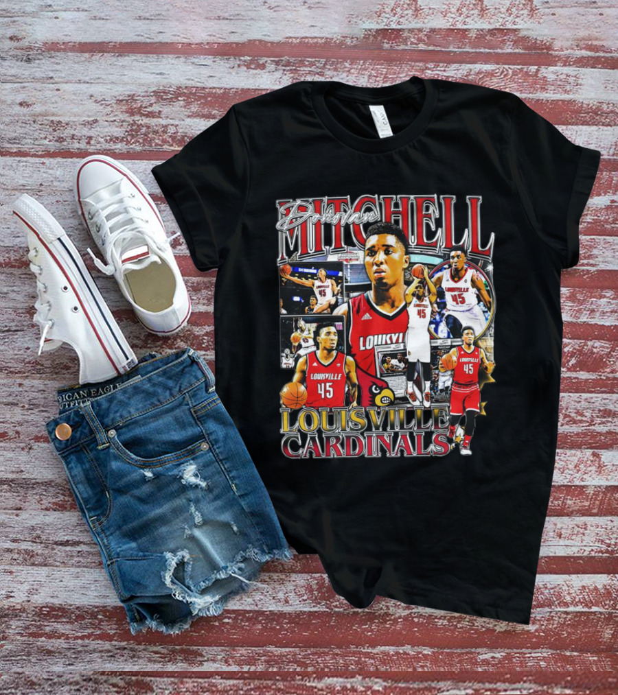 Donovan Mitchell Louisville Cardinals Basketball Highlights Collage T-Shirt