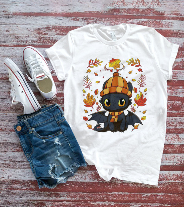 Fall Night Fury Thanksgiving Autumn Leaves T-Shirt