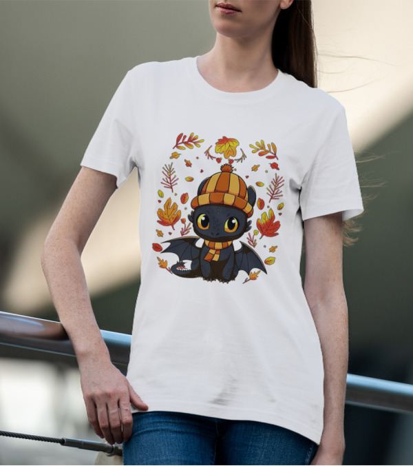 Fall Night Fury Thanksgiving Autumn Leaves T-Shirt