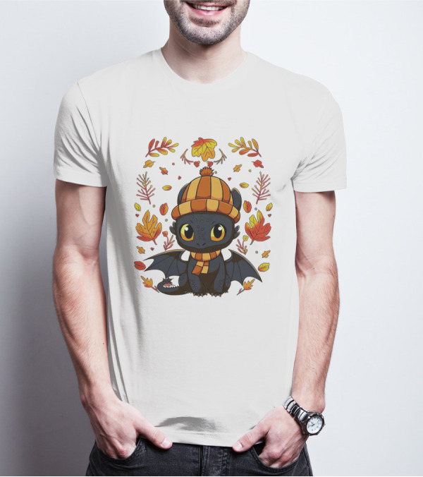 Fall Night Fury Thanksgiving Autumn Leaves T-Shirt