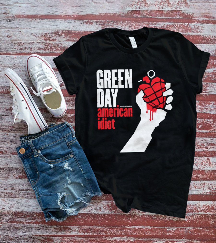 Green Day Presents American Idiot Heart Hand Grenade T-Shirt