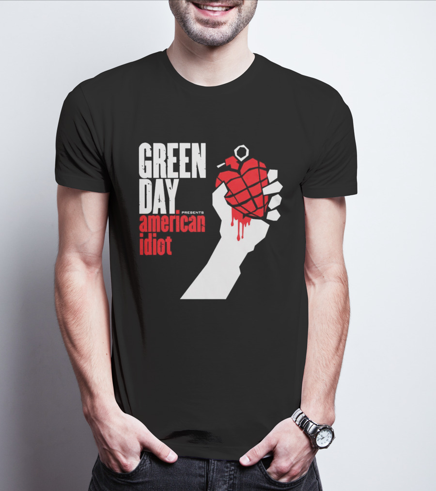 Green Day Presents American Idiot Heart Hand Grenade T-Shirt