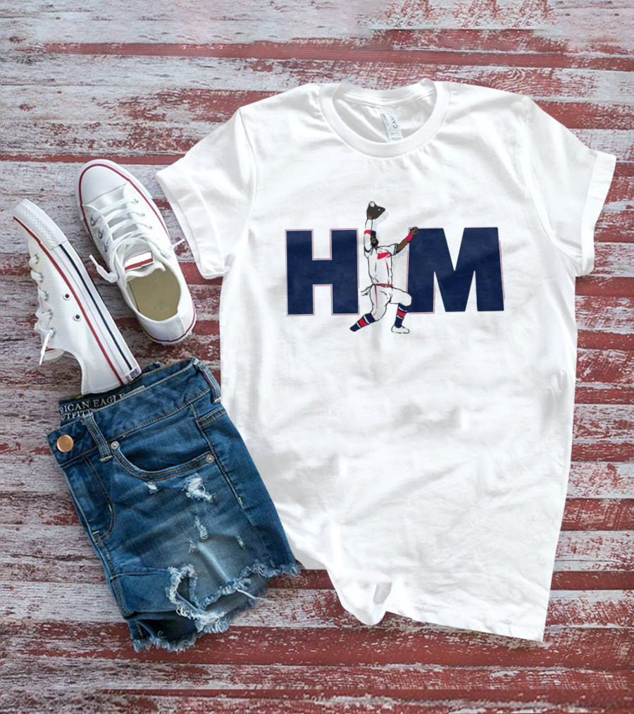 HIM Atlanta Braves Baseball Player Catching T-Shirt