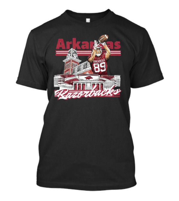 Arkansas Razorbacks Collegiate Landmarks Football Player 89 T-Shirt