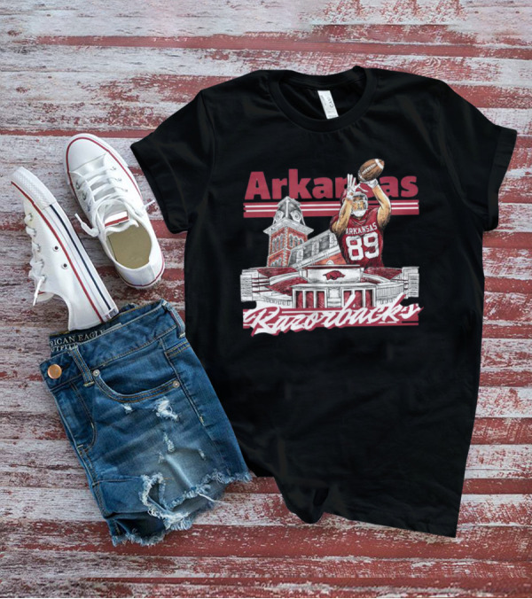 Arkansas Razorbacks Collegiate Landmarks Football Player 89 T-Shirt