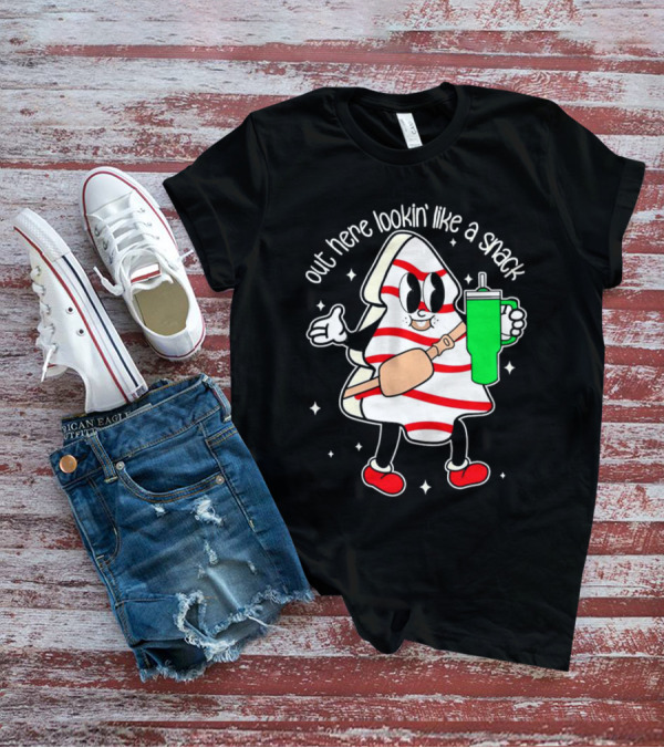 Out Here Lookin' Like A Snack Peppermint Character With Drink T-Shirt
