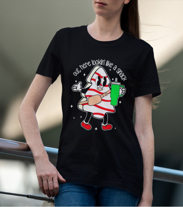 Out Here Lookin' Like A Snack Peppermint Character With Drink T-Shirt