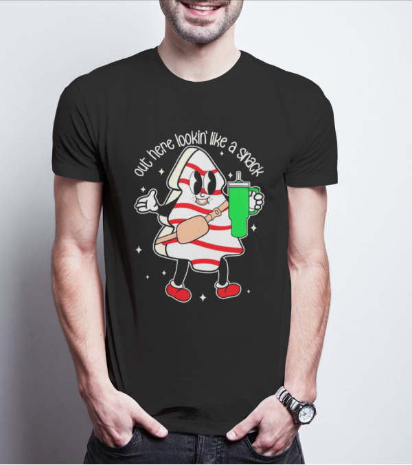 Out Here Lookin' Like A Snack Peppermint Character With Drink T-Shirt