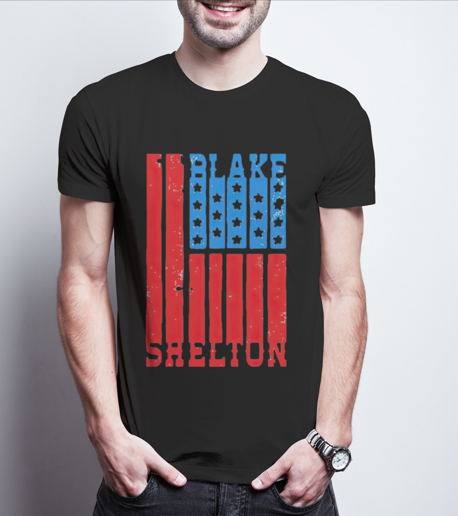 Blake Shelton American Flag Stars And Stripes USA T-Shirt