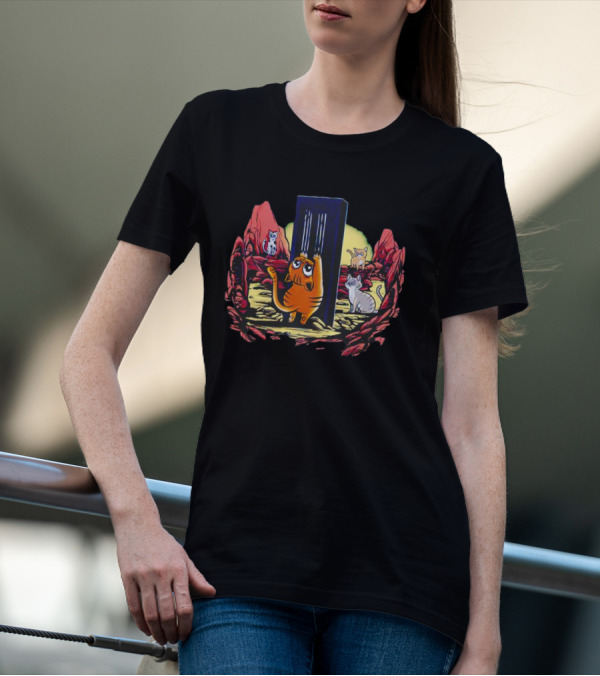 Cat Odyssey Space Cats Monolith Adventure T-Shirt