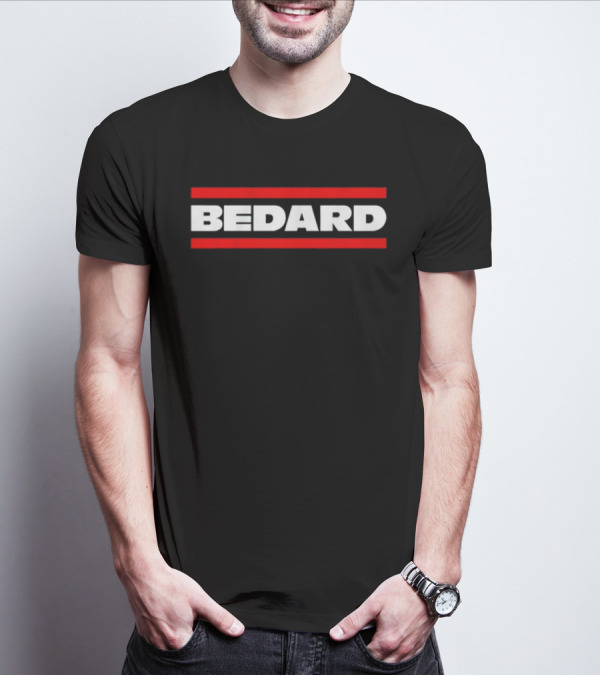 Connor Bedard Bold Stylized Name With Red And White Accents T-Shirt