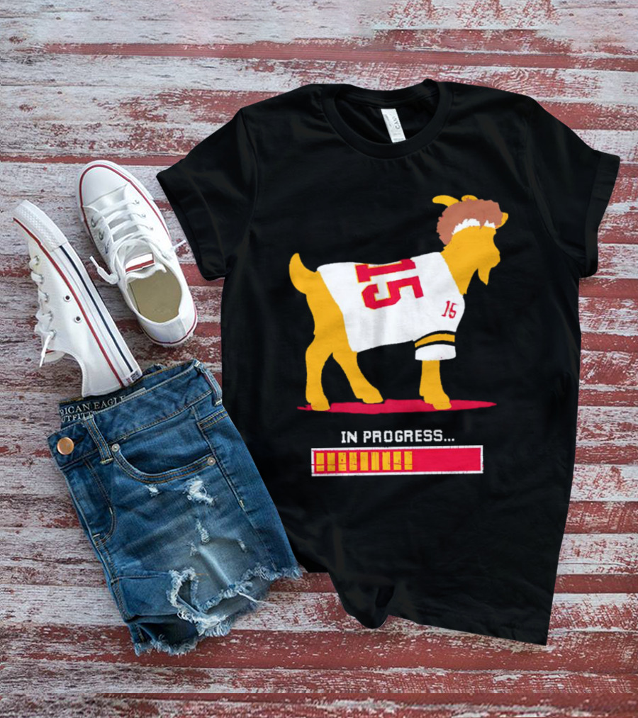Goat In Progress Patrick Mahomes Kansas City Chiefs Number 15 T-Shirt
