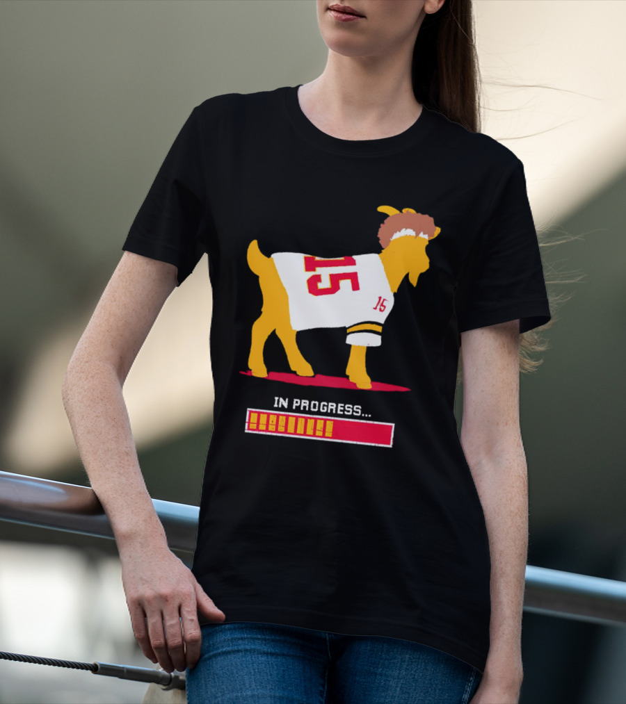 Goat In Progress Patrick Mahomes Kansas City Chiefs Number 15 T-Shirt