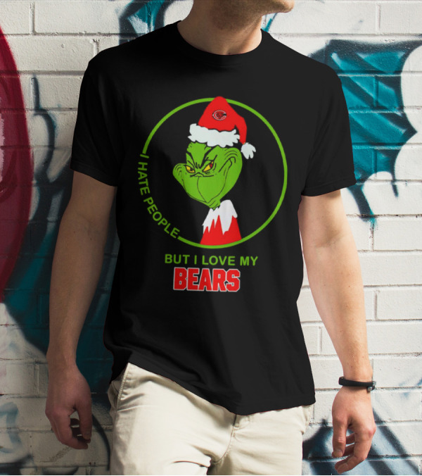 I Hate People But I Love My Bears Grinch Christmas Hat T-Shirt