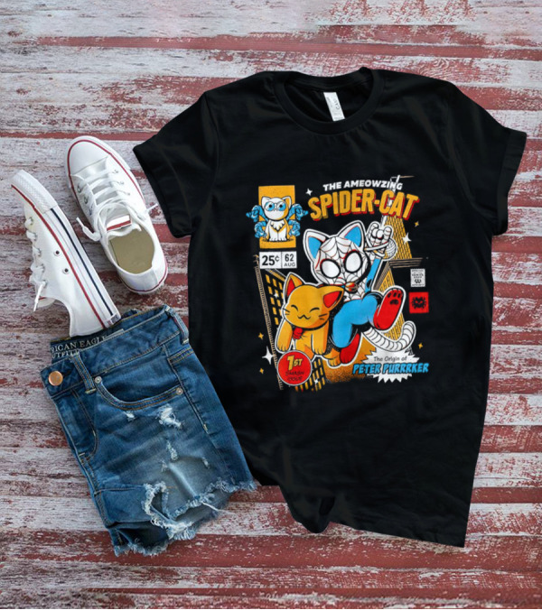 The Ameowzing Spider-Cat 1st Issue The Origin Of Peter Purrrker Comic T-Shirt