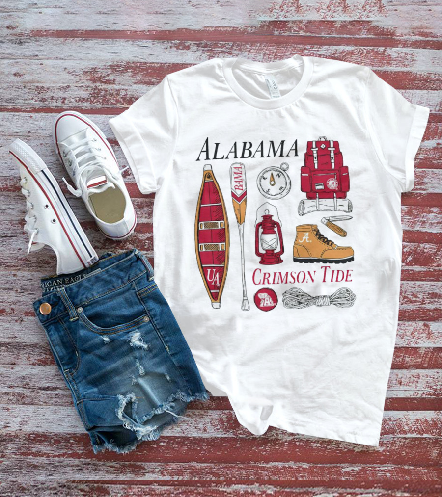 Alabama Crimson Tide Camping Gear And Outdoor Adventure Essentials T-Shirt