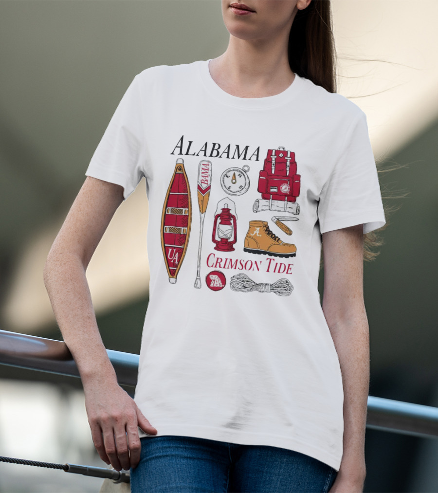 Alabama Crimson Tide Camping Gear And Outdoor Adventure Essentials T-Shirt