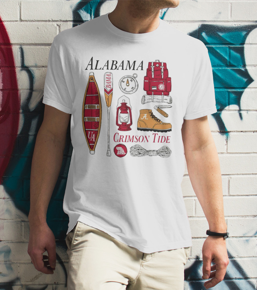 Alabama Crimson Tide Camping Gear And Outdoor Adventure Essentials T-Shirt