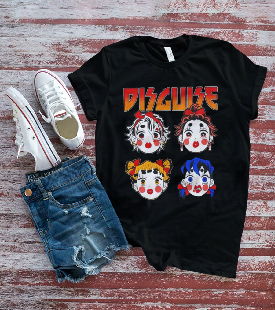 Disguise Anime Demon Slayer Character Faces T-Shirt