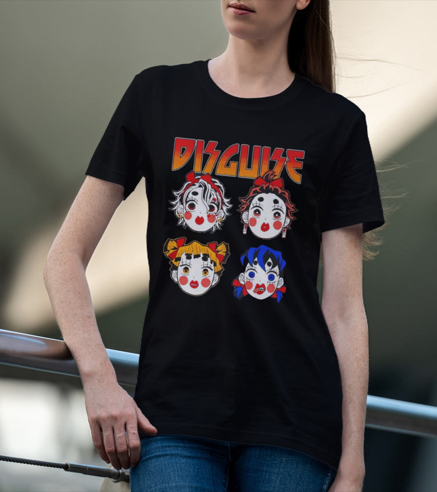 Disguise Anime Demon Slayer Character Faces T-Shirt