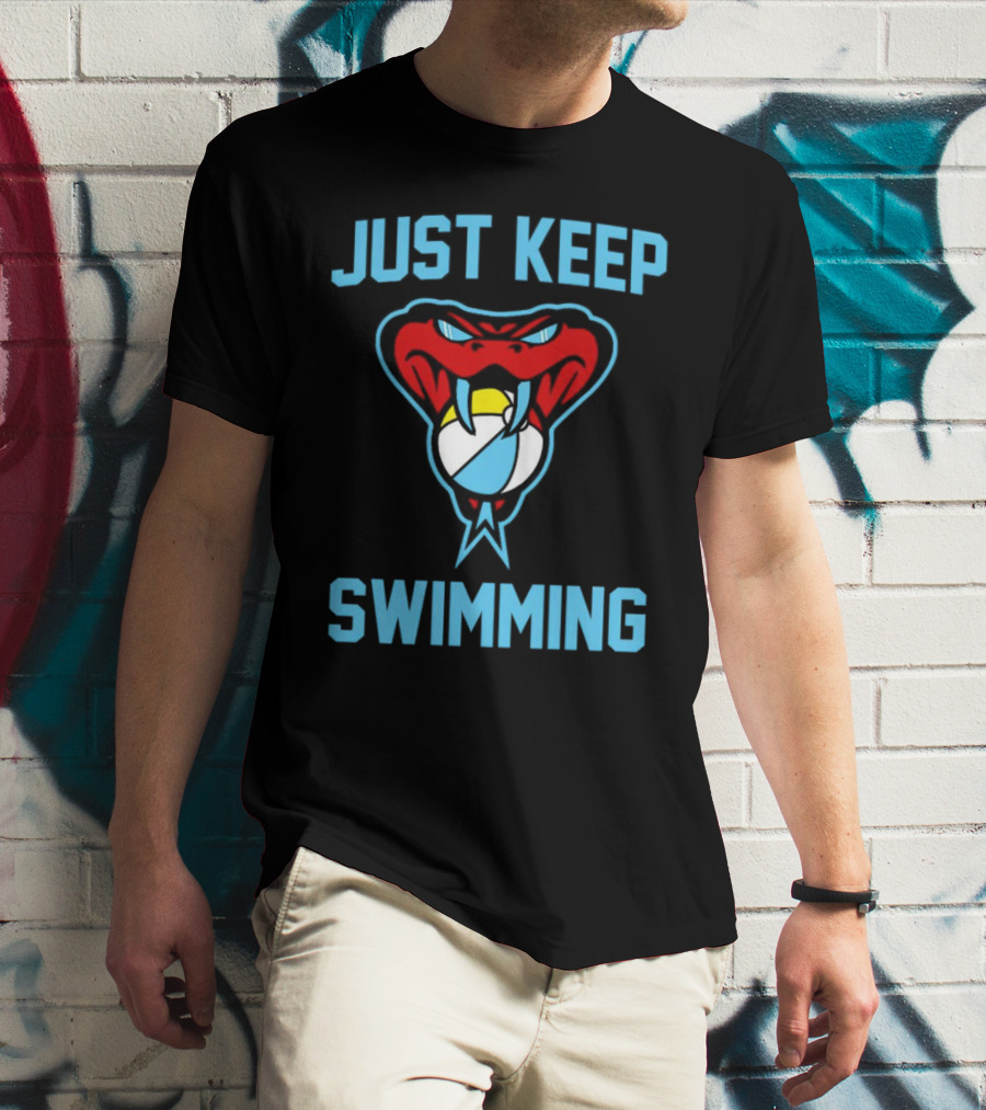 Just Keep Swimming Arizona Diamondbacks Snake Volleyball T-Shirt