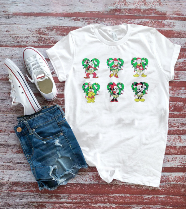 Mickey And Friends Festive Christmas Wreath Collection T-Shirt