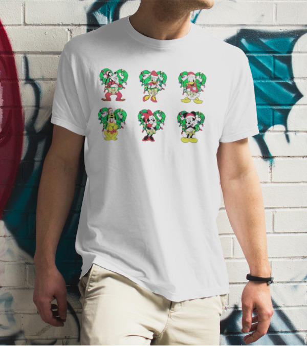 Mickey And Friends Festive Christmas Wreath Collection T-Shirt
